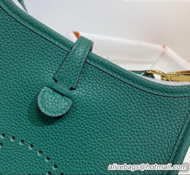 Top Quality Hermes Evelyne Mini TPM Bag 18cm in Original Togo Leather HB18 Green/Gold (Pure Handmade)