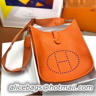 Low Cost Hermes Evelyne PM Bag 29cm in Original Togo Leather HB18 Orange/Silver (Pure Handmade)