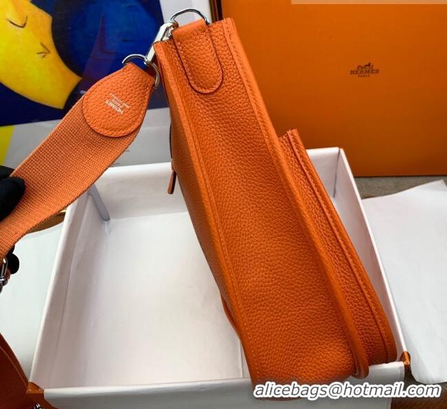 Low Cost Hermes Evelyne PM Bag 29cm in Original Togo Leather HB18 Orange/Silver (Pure Handmade)