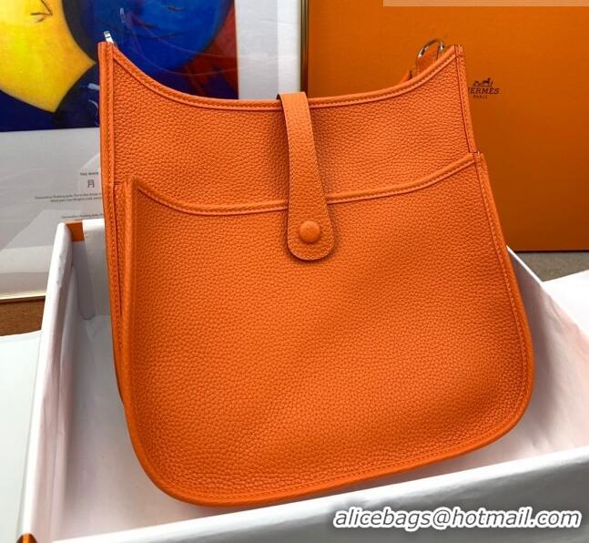 Low Cost Hermes Evelyne PM Bag 29cm in Original Togo Leather HB18 Orange/Silver (Pure Handmade)