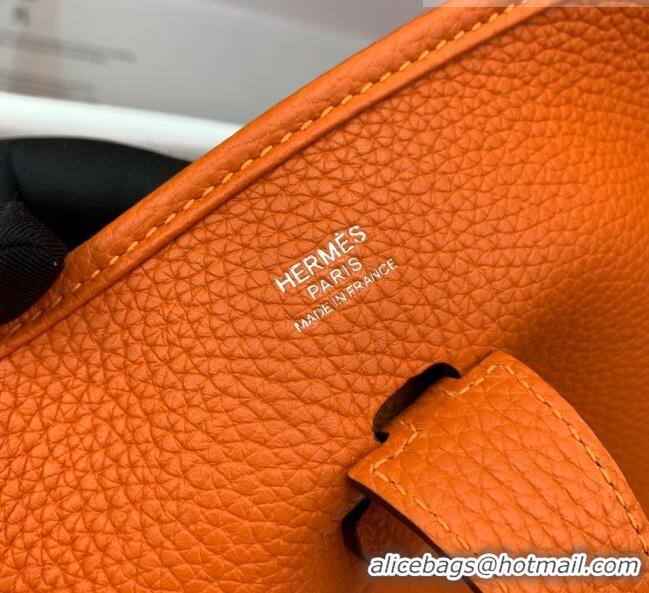 Low Cost Hermes Evelyne PM Bag 29cm in Original Togo Leather HB18 Orange/Silver (Pure Handmade)