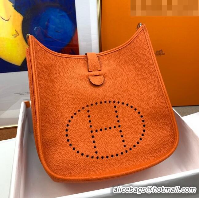 Low Cost Hermes Evelyne PM Bag 29cm in Original Togo Leather HB18 Orange/Silver (Pure Handmade)