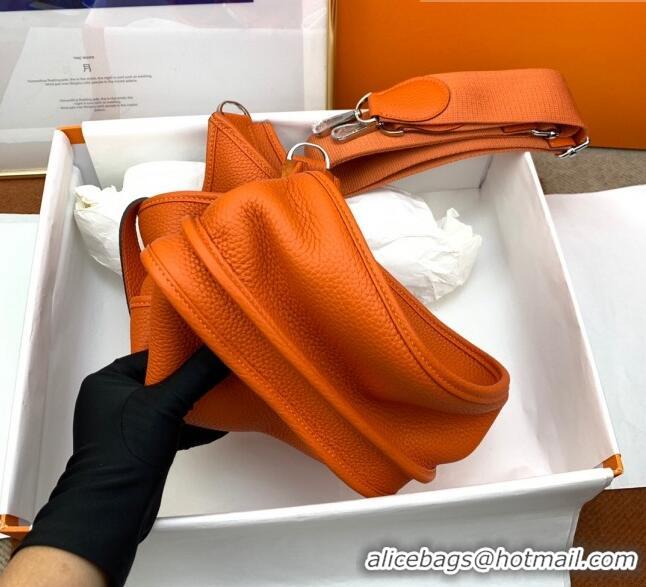 Low Cost Hermes Evelyne PM Bag 29cm in Original Togo Leather HB18 Orange/Silver (Pure Handmade)