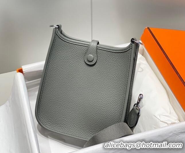 Most Popular Hermes Evelyne Mini Bag 18cm in Togo Calfskin HB18 Cloud Grey