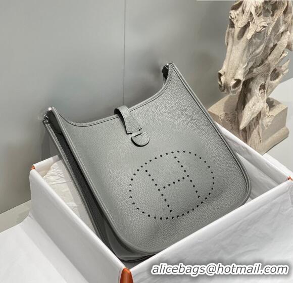 Unique Grade Hermes Evelyne Bag 29cm in Togo Calfskin HB29 Cloud Grey 2023