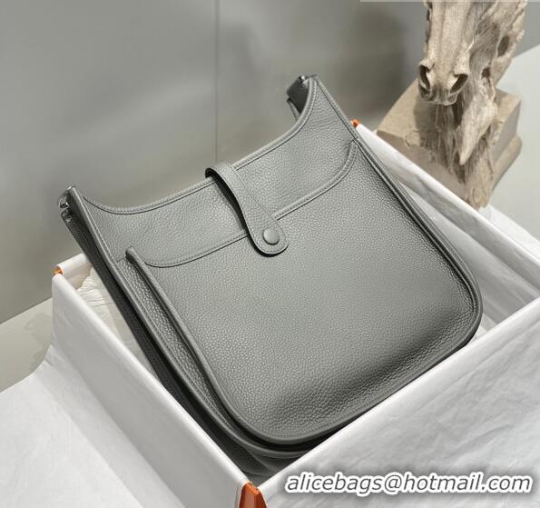 Unique Grade Hermes Evelyne Bag 29cm in Togo Calfskin HB29 Cloud Grey 2023