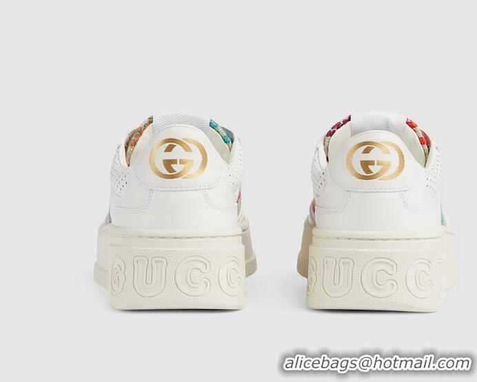 ​Discount Gucci White/Beige Canvas and Leather GG Lace Up Sneakers ‎670408 White (For Women)