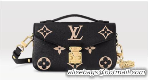 Inexpensive Louis Vuitton Pochette Metis East West M46596 black&Beige