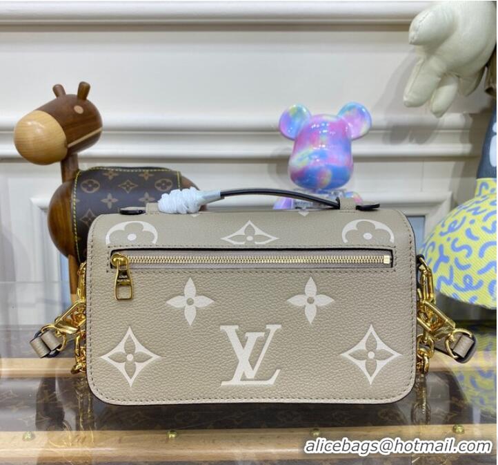 Grade Design Louis Vuitton Monogram Empreinte Pochette Metis East West M46596 Tourterelle Gray