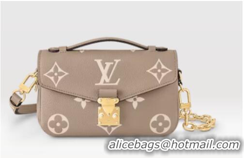 Grade Design Louis Vuitton Monogram Empreinte Pochette Metis East West M46596 Tourterelle Gray