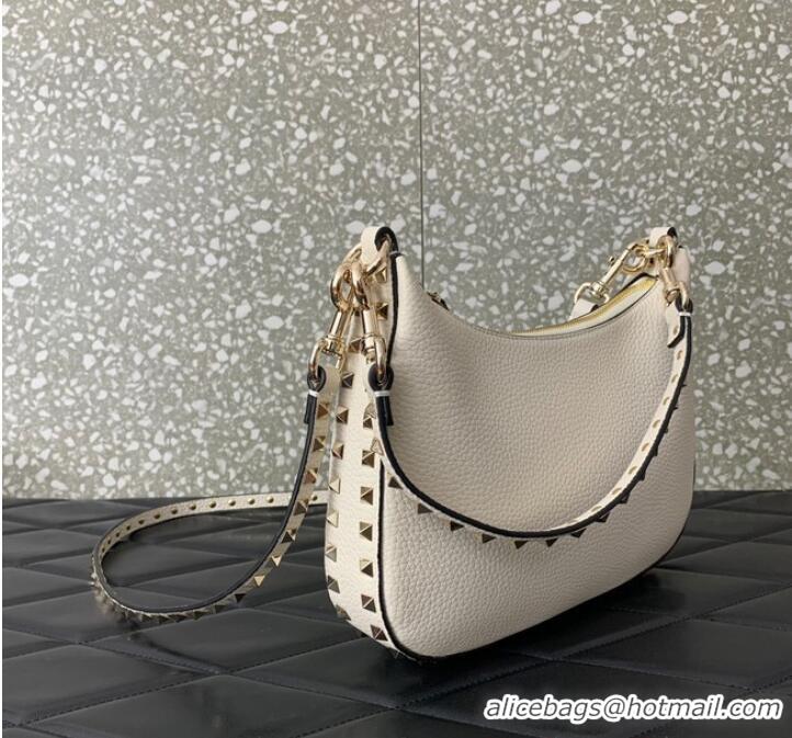 Super Quality VALENTINO grain calfskin leather bag 0313 White