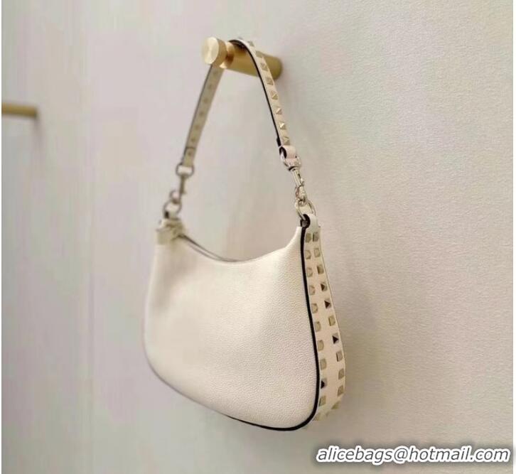 Super Quality VALENTINO grain calfskin leather bag 0313 White