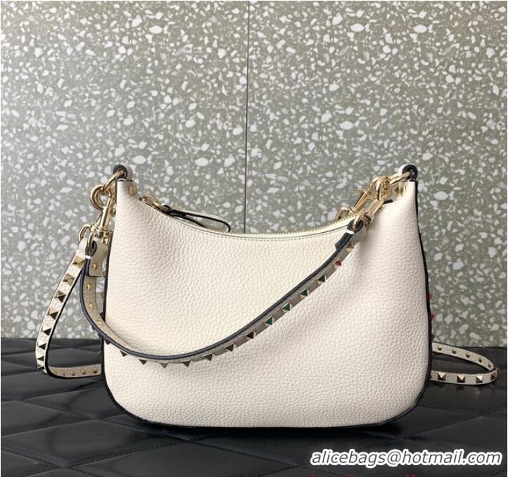 Super Quality VALENTINO grain calfskin leather bag 0313 White