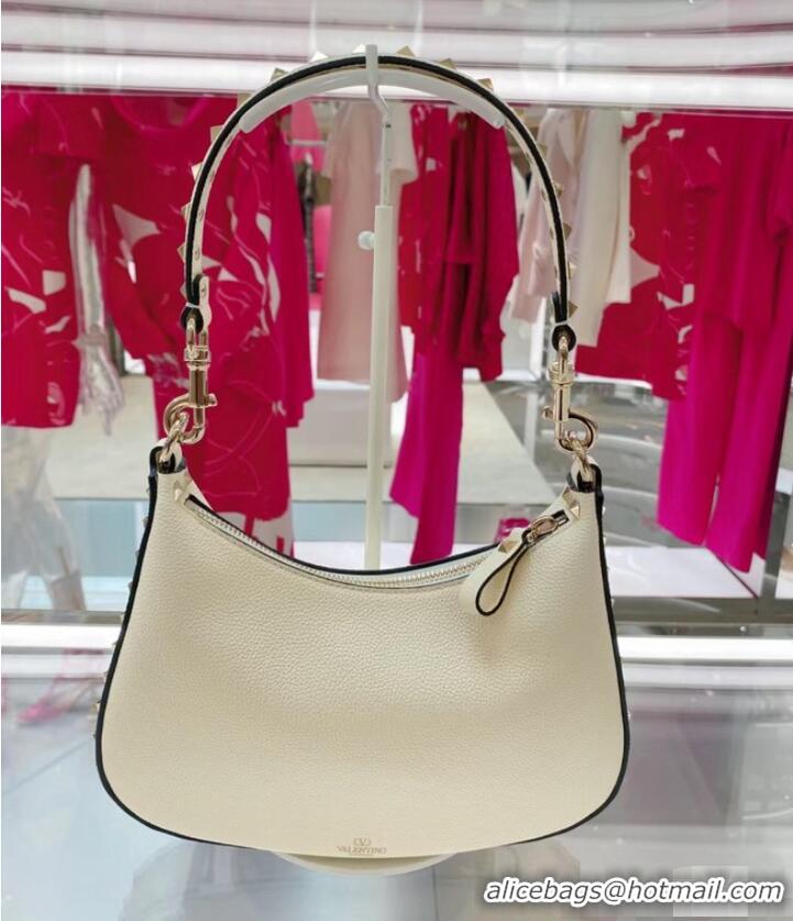 Super Quality VALENTINO grain calfskin leather bag 0313 White