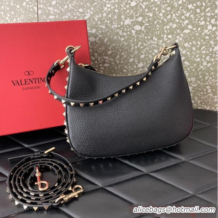 Grade Design VALENTINO grain calfskin leather bag 0313 black