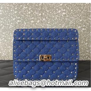 Super Quality VALENTINO ROCKSTUD SPIKE Denim B0122 blue