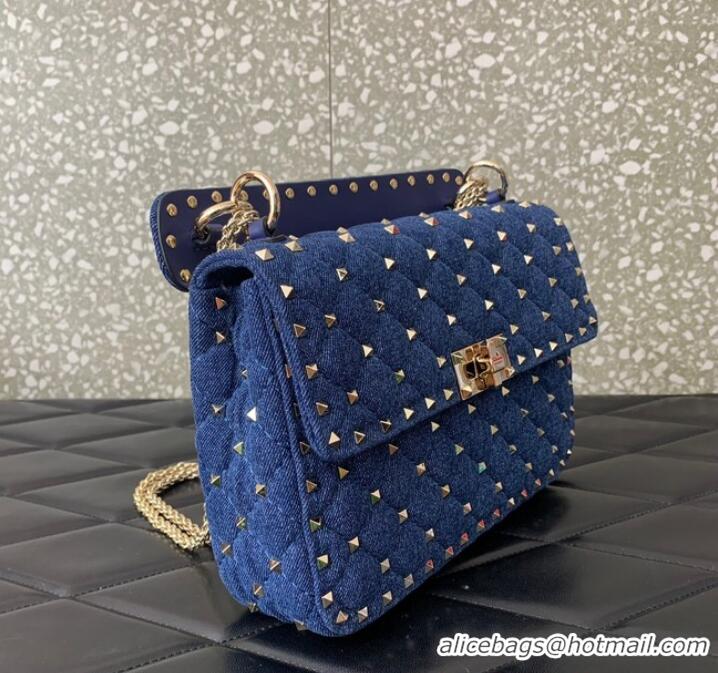 Super Quality VALENTINO ROCKSTUD SPIKE Denim B0122 blue