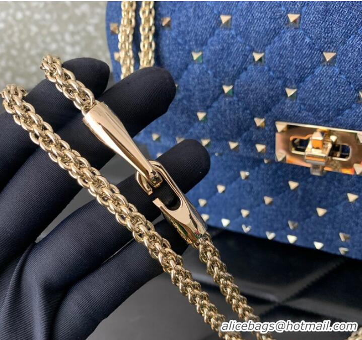 Super Quality VALENTINO ROCKSTUD SPIKE Denim B0122 blue