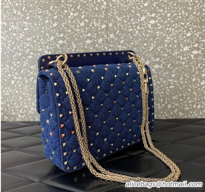 Super Quality VALENTINO ROCKSTUD SPIKE Denim B0122 blue