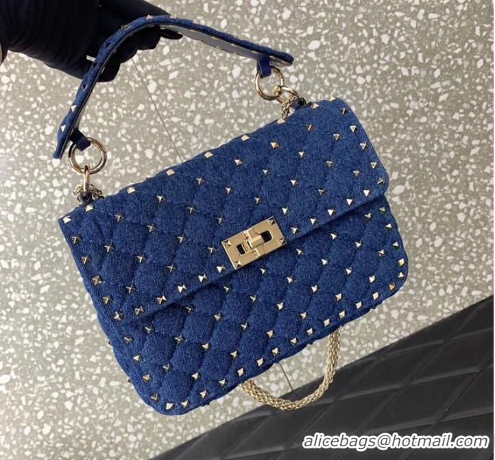 Super Quality VALENTINO ROCKSTUD SPIKE Denim B0122 blue