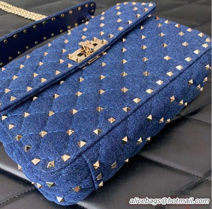 Super Quality VALENTINO ROCKSTUD SPIKE Denim B0122 blue