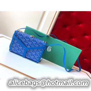 Ladies Cheap Goyard Minaudiere Trunk Case Bag G7972 Light Blue