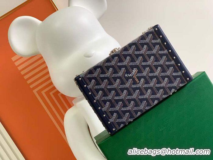 Good Price Goyard Minaudiere Trunk Case Bag G7972 Navy Blue