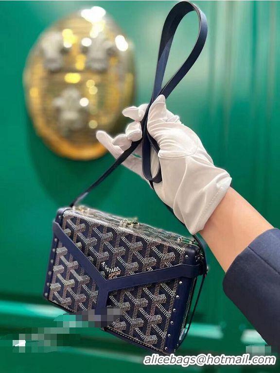 Good Price Goyard Minaudiere Trunk Case Bag G7972 Navy Blue