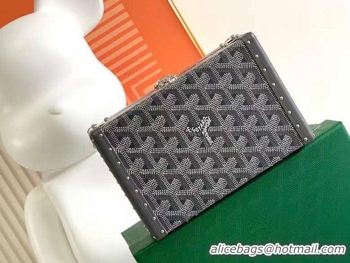 Duplicate Goyard Minaudiere Trunk Case Bag G7972 Dark Grey