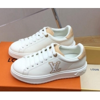 Shop Duplicate Louis Vuitton Time Out Sneaker in Calf Leather White/Beige 1ABVQP