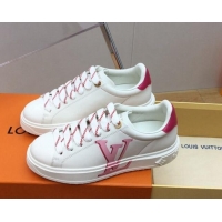 Hot Style Louis Vuitton Time Out Sneaker in Oversized LV Leather Pink 625094