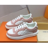 Grade Quality Louis Vuitton Time Out Sneaker in Mini Monogram Leather Light Pink 1ABUS3 0625096