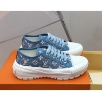 Stylish Louis Vuitton LV Squad Low-top Sneakers in Blue Monogram Denim 625104