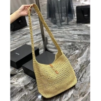 Top Design SAINT LAURENT Crochet tote bag Y990941 Apricot