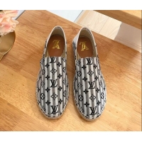 Luxurious Louis Vuitton Bidart Flat Espadrilles in Mini Monogram Textile Grey 711149