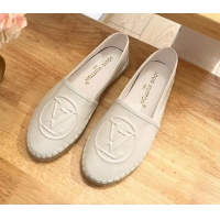 Shop Duplicate Louis Vuitton Starboard Flat Espadrilles in Calf Leather with LV Circle White 711153