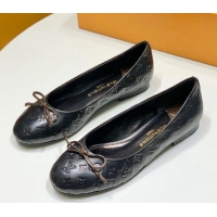 Sumptuous Louis Vuitton Nina Flat Ballerinas in Monogram Leather Black 725058