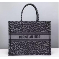 Low Price DIOR BOOK TOTE Embroidery M1289ZR Gray Leopard Print