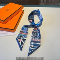 Well Crafted Hermes Silk Bandeau Scarf H0311 Blue 2023