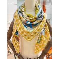 Good Product Hermes Cashmere & Silk Square Shawl Scarf 140x140cm H42501 Yellow 2023