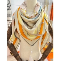 Low Price Hermes Cashmere & Silk Coupe De Gala Shawl Scarf 140x140cm H42512 Beige 2023