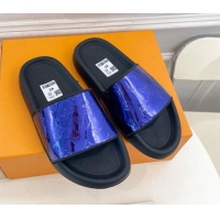 Best Price Louis Vuitton Glazed Monogram Slide Sandals Purple 809065