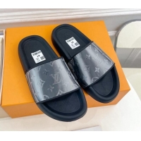 Popular Style Louis Vuitton Glazed Monogram Slide Sandals Grey 809067