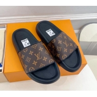 Good Product Louis Vuitton Monogram Canvas Slide Sandals Brown 809069