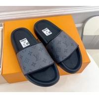 Top Design Louis Vuitton Monogram Canvas Slide Sandals 809072 Grey