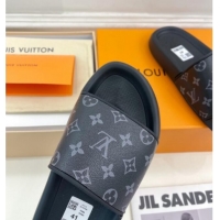 Stylish Top Design Louis Vuitton Monogram Canvas Slide Sandals Black 809071