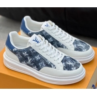 Best Grade Louis Vuitton Men's LV Ollie Sneakers in Monogram Denim Blue LV08211 821023