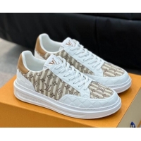 Grade Quality Louis Vuitton Men's LV Ollie Sneakers in Monogram Textile Beige LV08211 821025