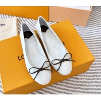 Low Price Louis Vuitton Nina Flat Ballerinas in Monogram Leather White 821029