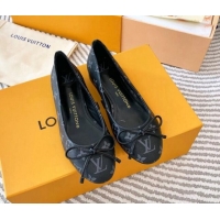 Luxurious Louis Vuitton Nina Flat Ballerinas in Monogram Canvas Black 821032